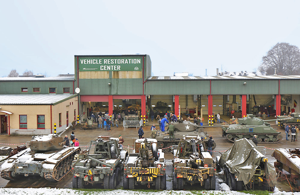 Tanks at the vehicle restoration center