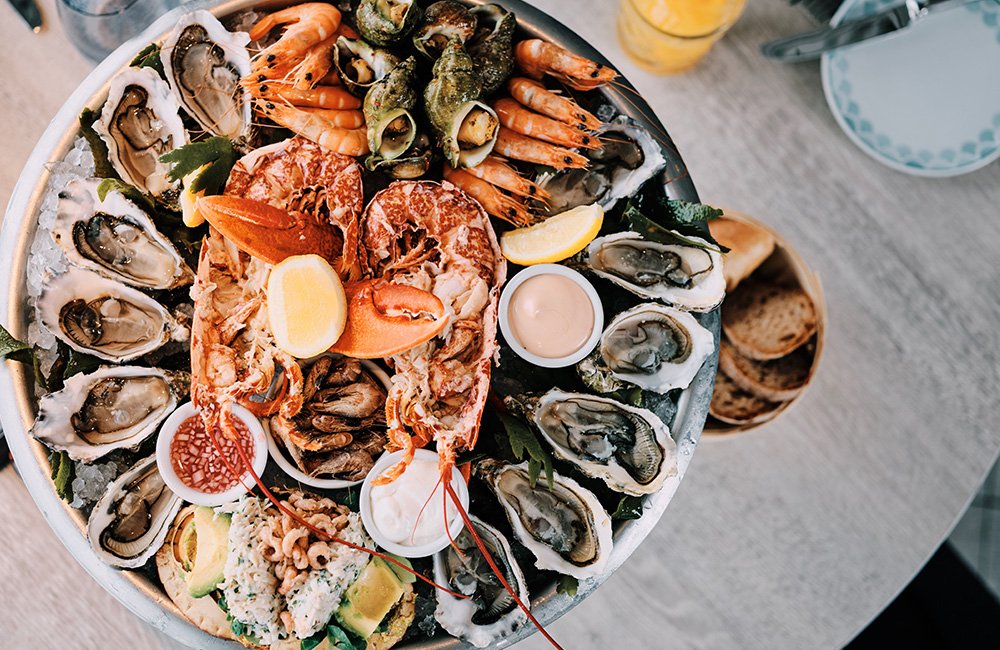 Seafood platter in the Channel Islands