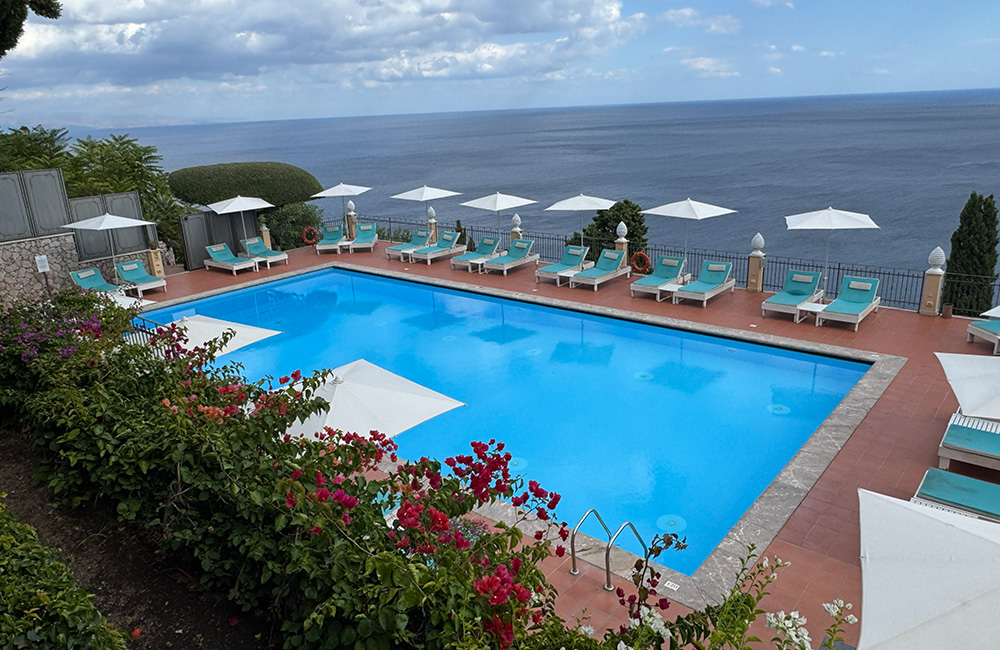 Hotel swimming pool in Taormina