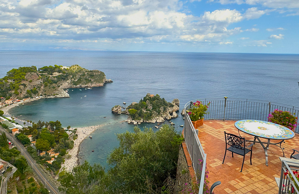 Hotel terrace in Taormina