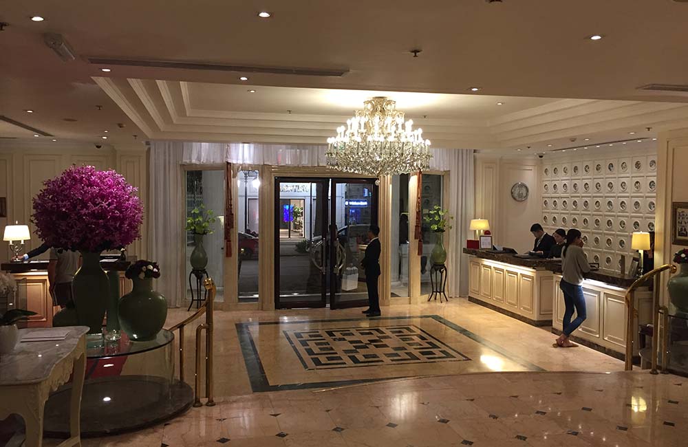 Hotel reception in Vietnam