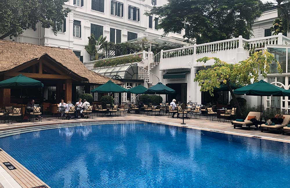 Hotel swimming pool in Hanoi
