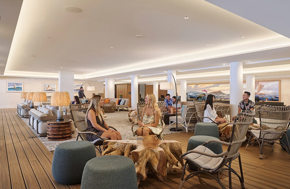 Waikiki beach resort lobby
