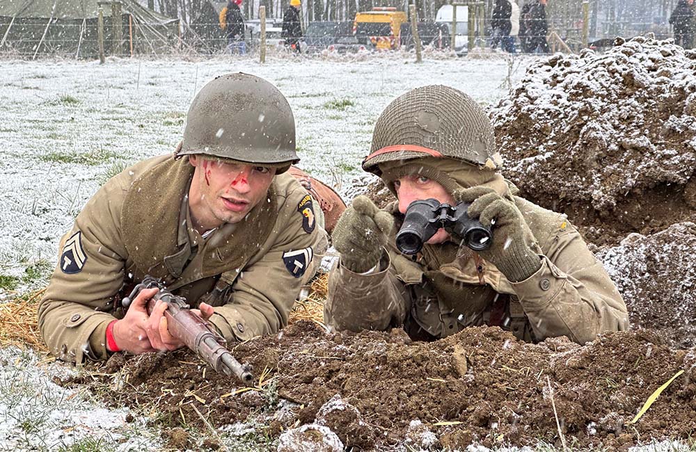 Reenactors during the Battle of the Bulge anniversary