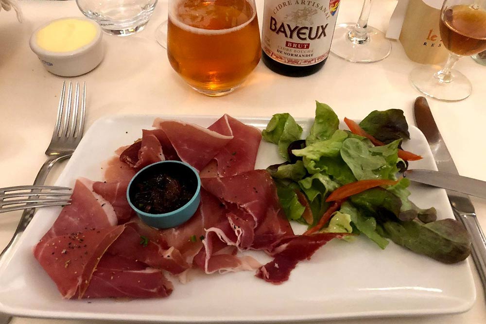 Ham plate in Normandy